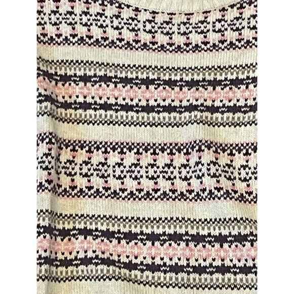 Kaisely Womens Pullover Sweater Ivory Multi Print Size Large Cotton Blend - Picture 2 of 6